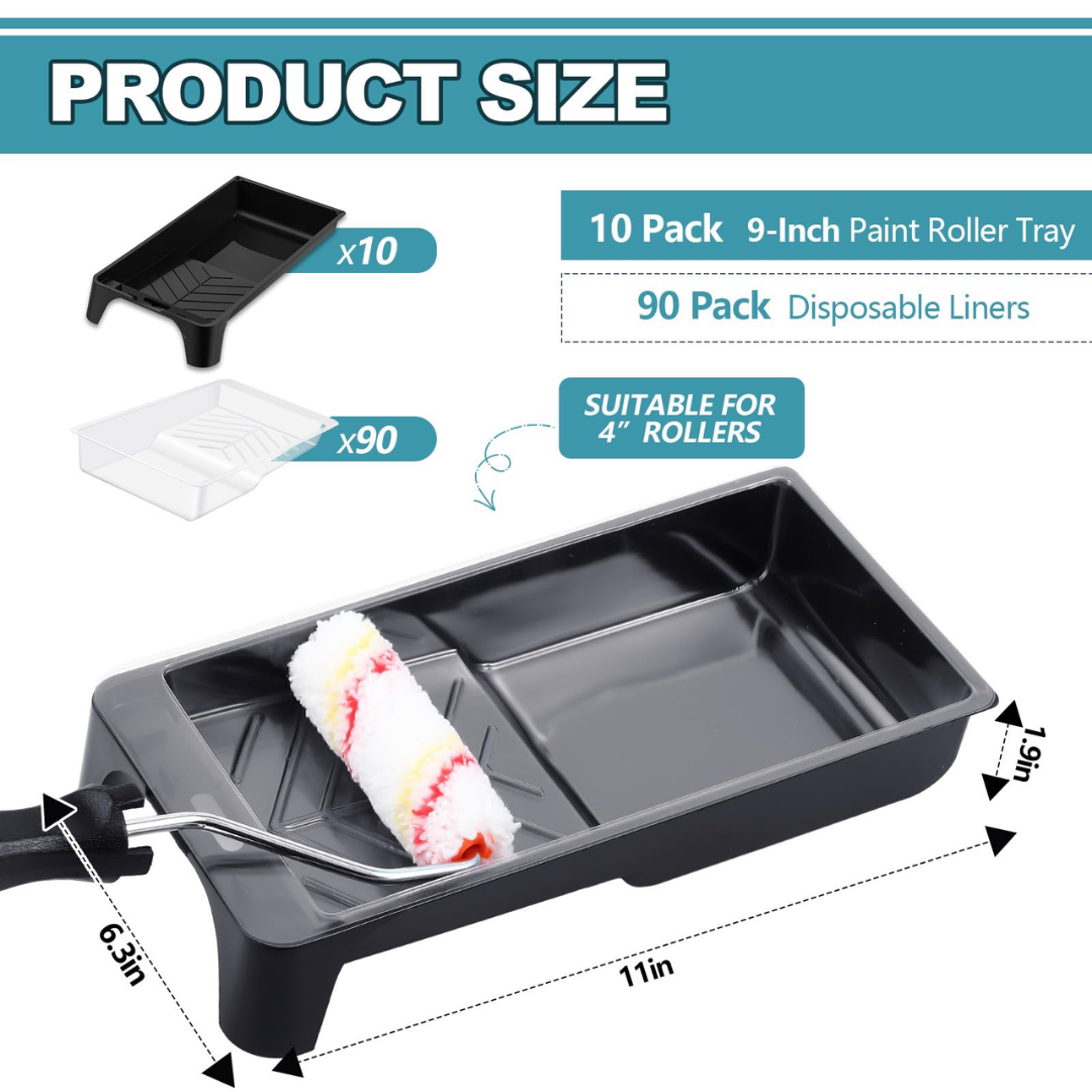 9 Inch Paint Roller with Frame & Tray